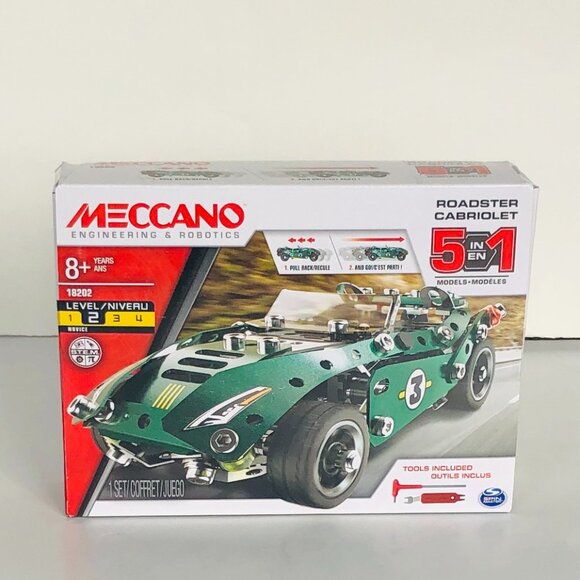 MECCANO 5 in 1 Roadster Pull Back Car Building Kit New Sealed - Picture 10 of 16